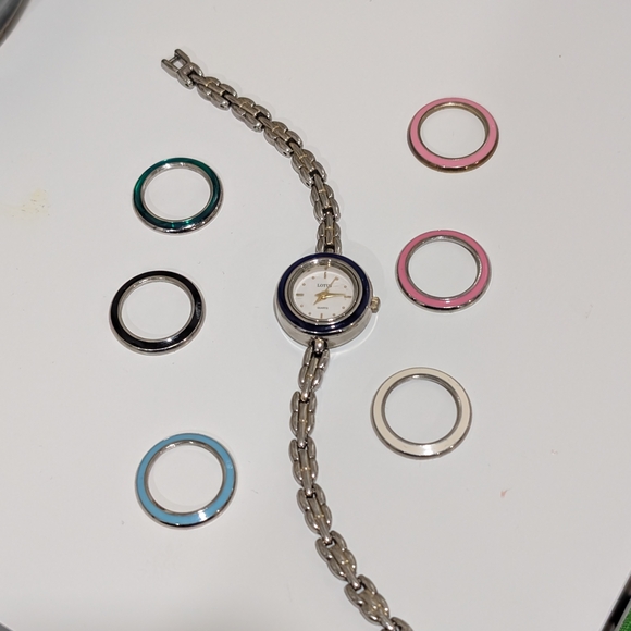 Silver Women's Watch with Interchangeable Bezels - Picture 2 of 3
